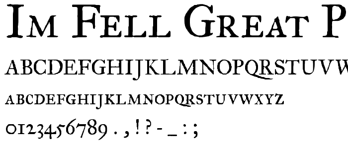 IM FELL Great Primer Roman SC font
